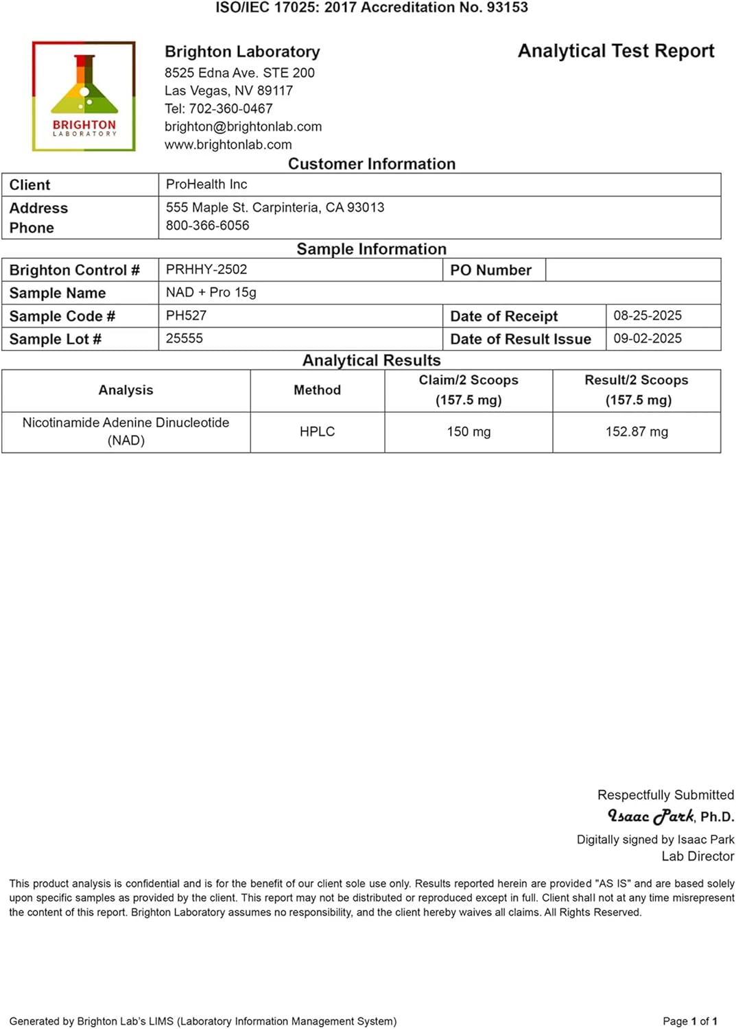 ProHealth NAD+ Pro (15 Grams) - NAD+ Boosting Formula - Pure Nicotinamide Adenine Dinucleotide Bioavailable Powder Longevity