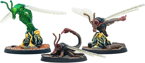 Miniatura 2 de Fallout Wasteland Warfare: Creatures - Sting Wings - 3 miniaturas de resina sin pintar, RPG, incluye bases escénicas, figuras a escala de 1.260 in,