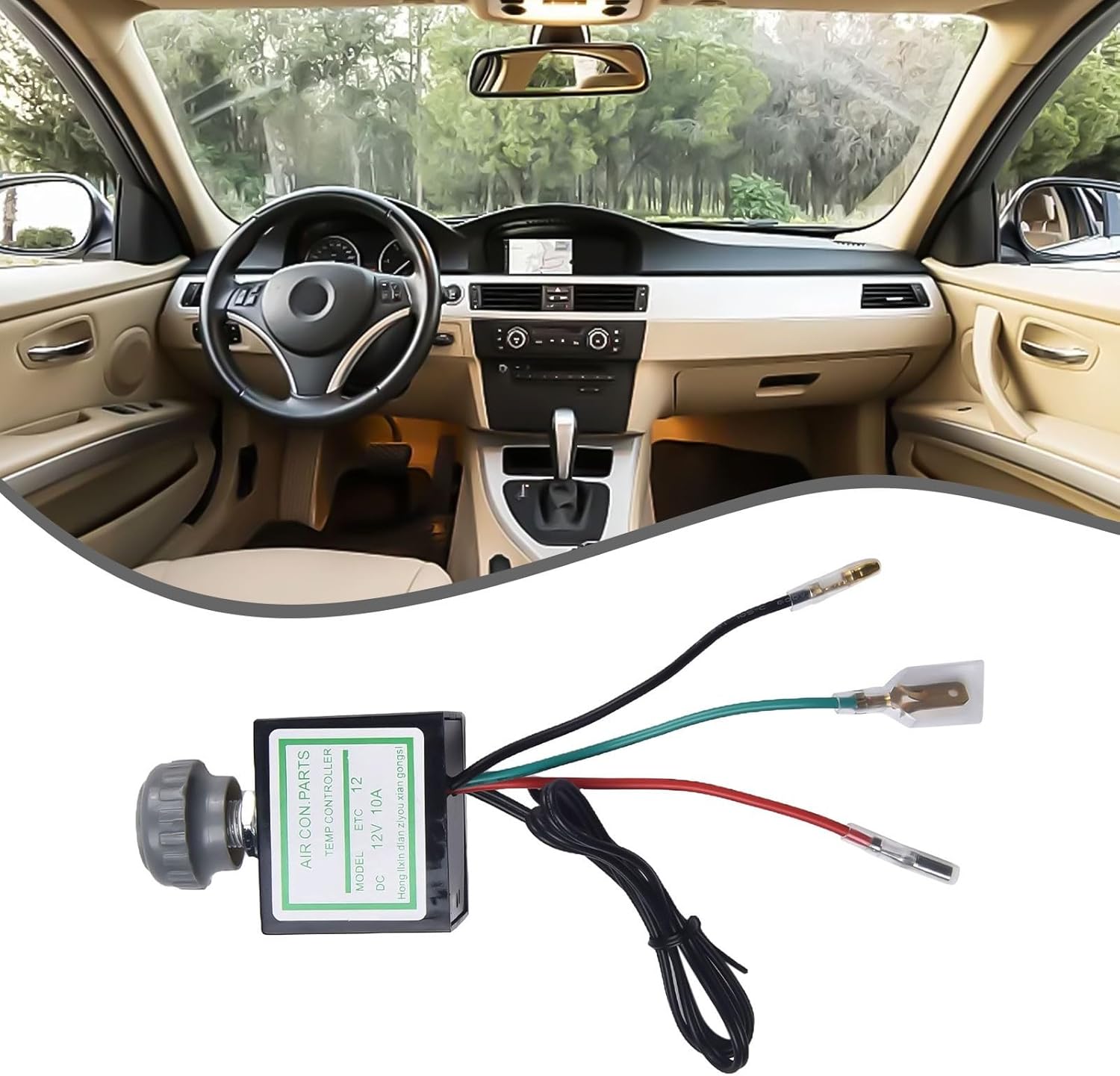 Car Air Conditioner Thermostat Switch 12V 10A Electronic Control for HVAC System Direct Replacement Abs Material Compatible