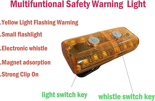 Miniatura 6 de Luces estroboscópicas de advertencia de policía para el hombro, linterna de silbato, luz de señal de seguridad intermitente de seguridad para