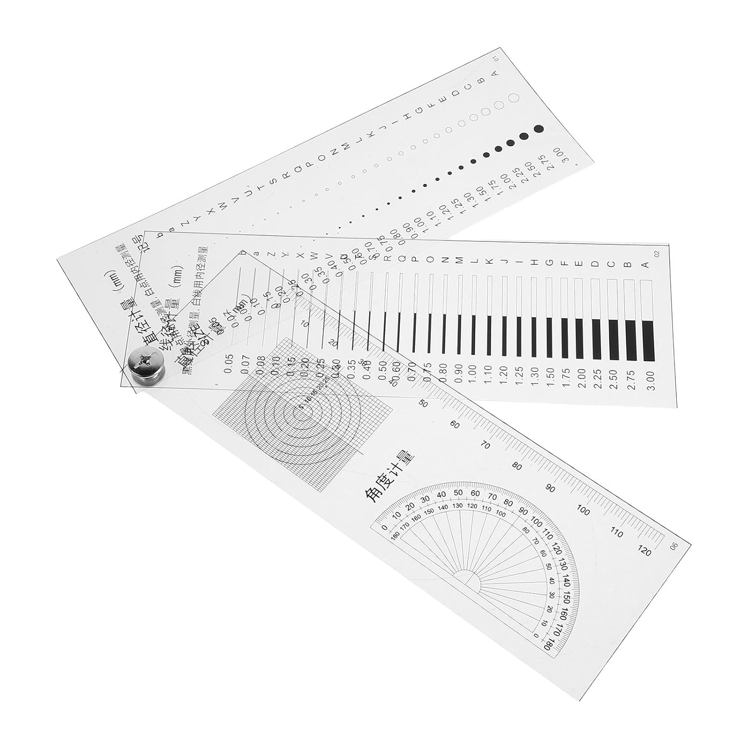 3Pcs Concrete Crack Gauge Width Ruler - Scratch & Spot Measurement Tool for Precise Inspection of Surface Defects - Crack Width Ruler for Construction Evaluation