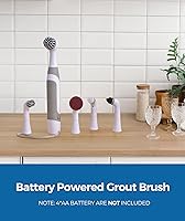 Vista 7 de kHelfer Cepillo de Limpieza Eléctrico con Energía de Batería, KH6A Pequeño Cepillo Eléctrico para Lechada y 5 Cepillos de Repuesto, Ligero
