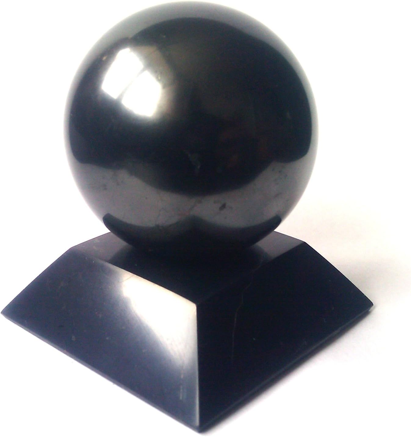 Karelia Shungite Stone Sphere Polished (1,2" (30 mm) and Stand)