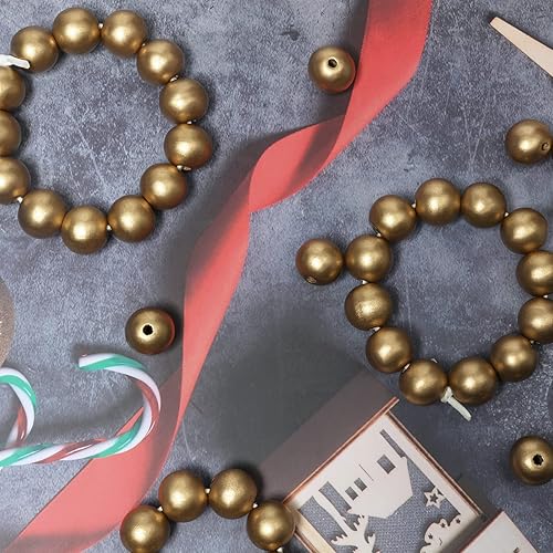 Miniatura 148 de Cuentas de madera redondas blancas de 0.394 in, 300 cuentas sueltas pintadas con espaciadores suaves para manualidades, collares y pulseras