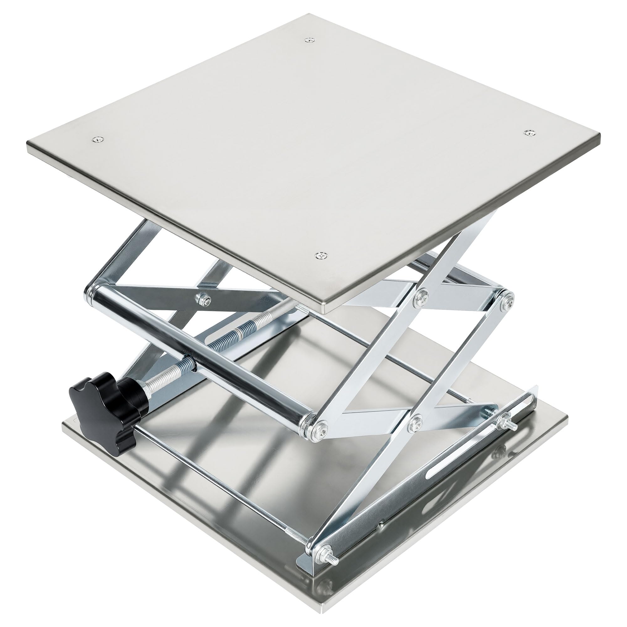 aleawol ラボジャッキ 昇降台 実験用 300x300x460mm ステンレス鋼 作業台 耐荷重25kg 高さ調節可能 滑り止め付き 小型 昇降機 実験台 実験器具スタンド 科学工作 教育 実験室用