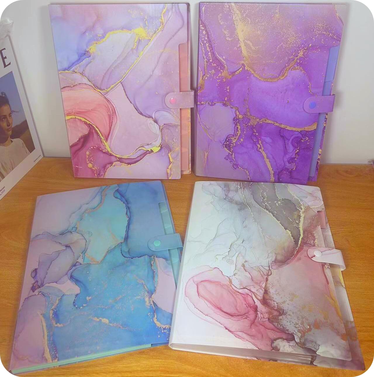 Carpeta expansible, carpetas para organizador de documentos importantes, organizador de archivos de acordeón, carpetas estéticas para estudiantes escolares, carpeta de archivos de 8 bolsillos para