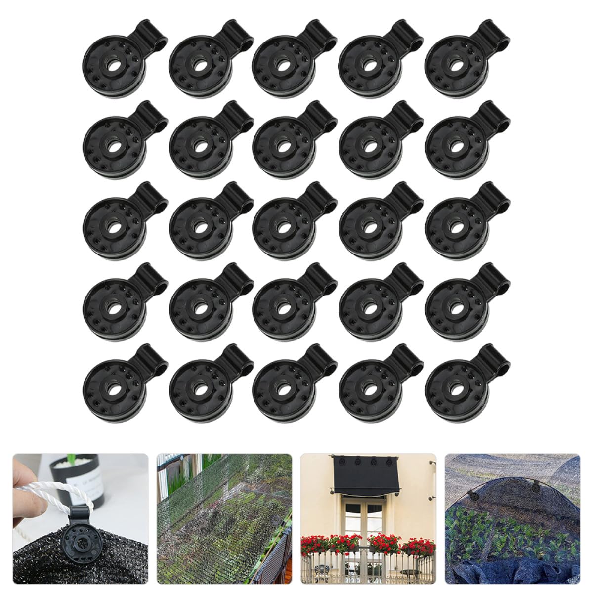 SHINEOFI Pinces de Fixation pour Bâche Robuste en Plastique, 100 Pcs, Clips Coupe-Vent pour Tente et Camping Extérieur, Crochets de Bâche Résistants pour Serrage, Auvent et Jardin,