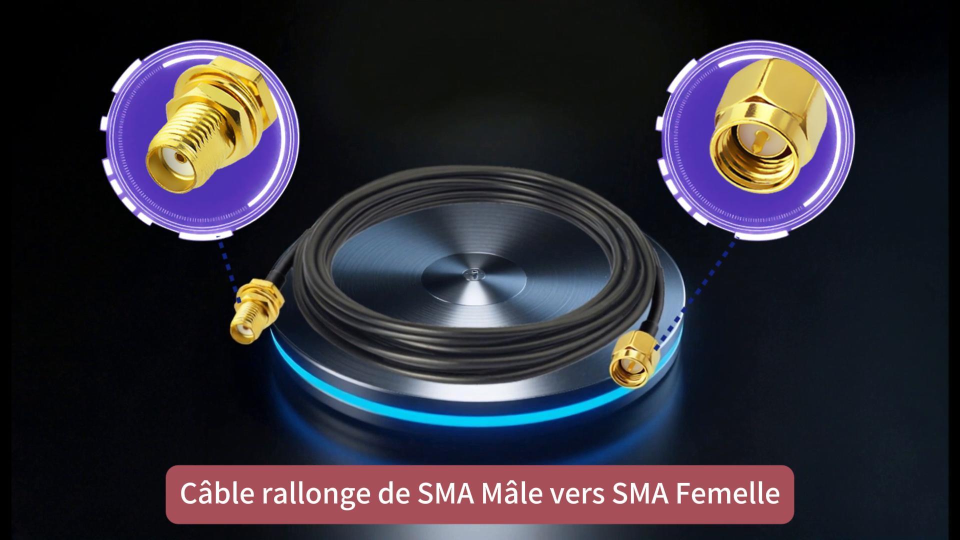 2 Câbles Antenne SMA Bingfu 30cm - Rallonge RG316 SMA Mâle à Femelle Pour Routeur 4G LTE
