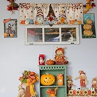 Vista 2 de ALAGEO Cenefa de cocina de gnomo de otoño, 54 x 18 pulgadas, bolsillo para barra, mezcla de poliéster, filtro de luz, rústico, cabaña, unisex