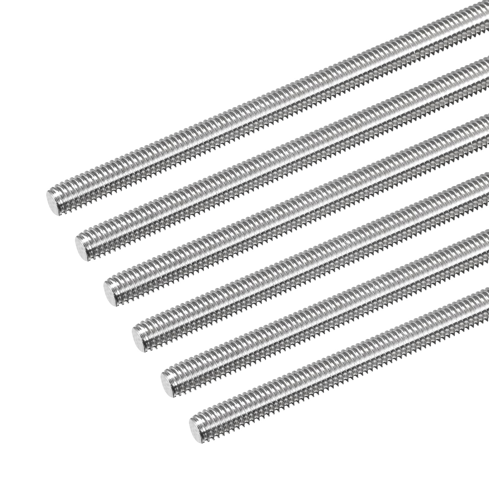 MECCANIXITY Fully Threaded Rod M6 x 500mm 1mm Thread Pitch 304 Stainless Steel Right Hand Threaded Rods Bar Studs 6 Pack