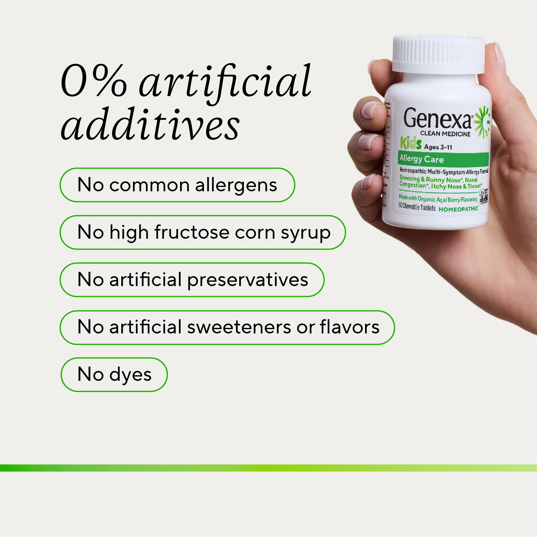 Genexa Kids Allergy Relief, Drug Free & Made Clean, 60 Chewable Tablets — Amazon image 5