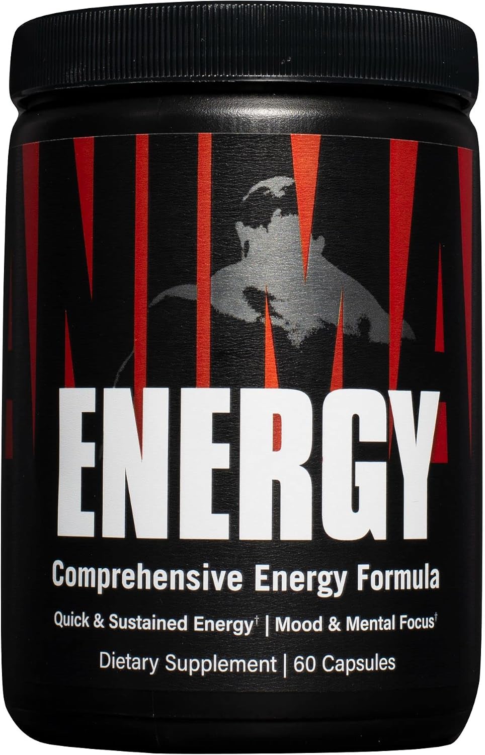 Animal Energy - Powerful 2 Stage Energy Delivery System - 300mg Caffeine per Capsule - Quick and Sustained Energy - Mood and Mental Focus Support - 60 Capsules, Black & White (3287)