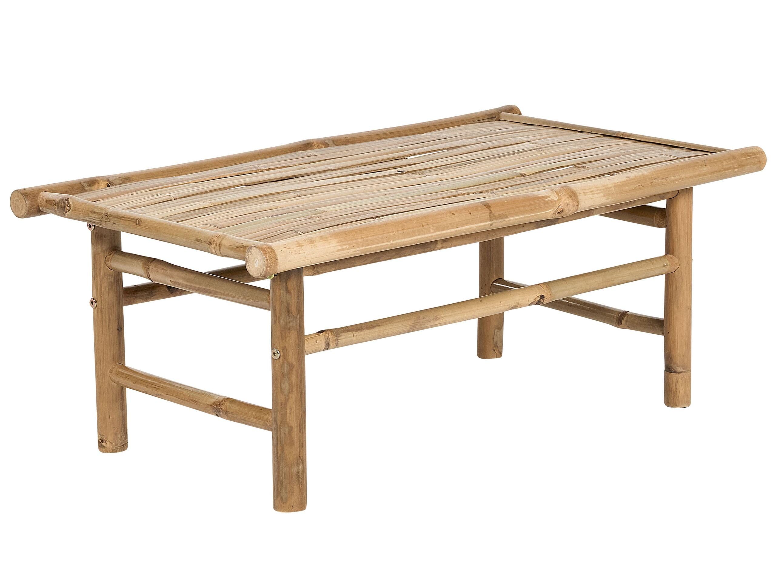 Beliani Table Basse en Bambou Ton Bois Clair Rectangulaire 80 x 45 cm Style Rustique Todi