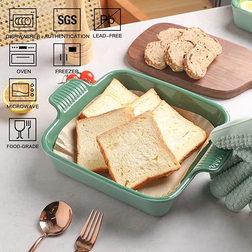 Miniatura 110 de Sweejar Ceramic Baking Dish, Rectangular Small Baking Pan with Double Handles, 20 Oz for Cooking, Brownie, Kitchen, 6.5 x 4.9 x 1.8 Inches(Red)