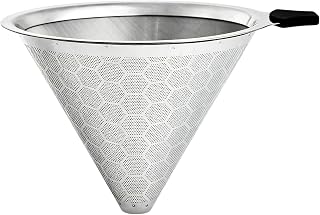 Stainless Steel Coffee Filter - Reusable Paperless Pour Over Dripper | Fine Double Layer Mesh Brewer, Permanent Filtration Basket | Home Kitchen Cafe Apartment Dormitory Coffee Making