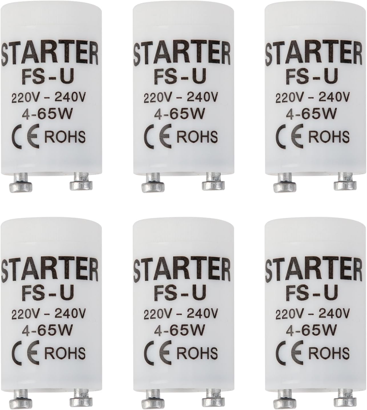– Fluorescent Light Starter Switches - 6 Pcs 4-65w/220-240V Starters for Fluorescent Tubes Lamps for Fluorescent Tube Strip Light Starter for Fluorescent Lights