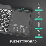 Rii Clavier sans fil,Clavier Bluetooth,Clavier Touchpad,LED Backlight,Big Trackpad,Clavier rechargeable pour Android TV Boîte intelligente TV,Xbox, Raspberry Pi,PC,Comprimé,HTPC,Android, Windows,MacOS