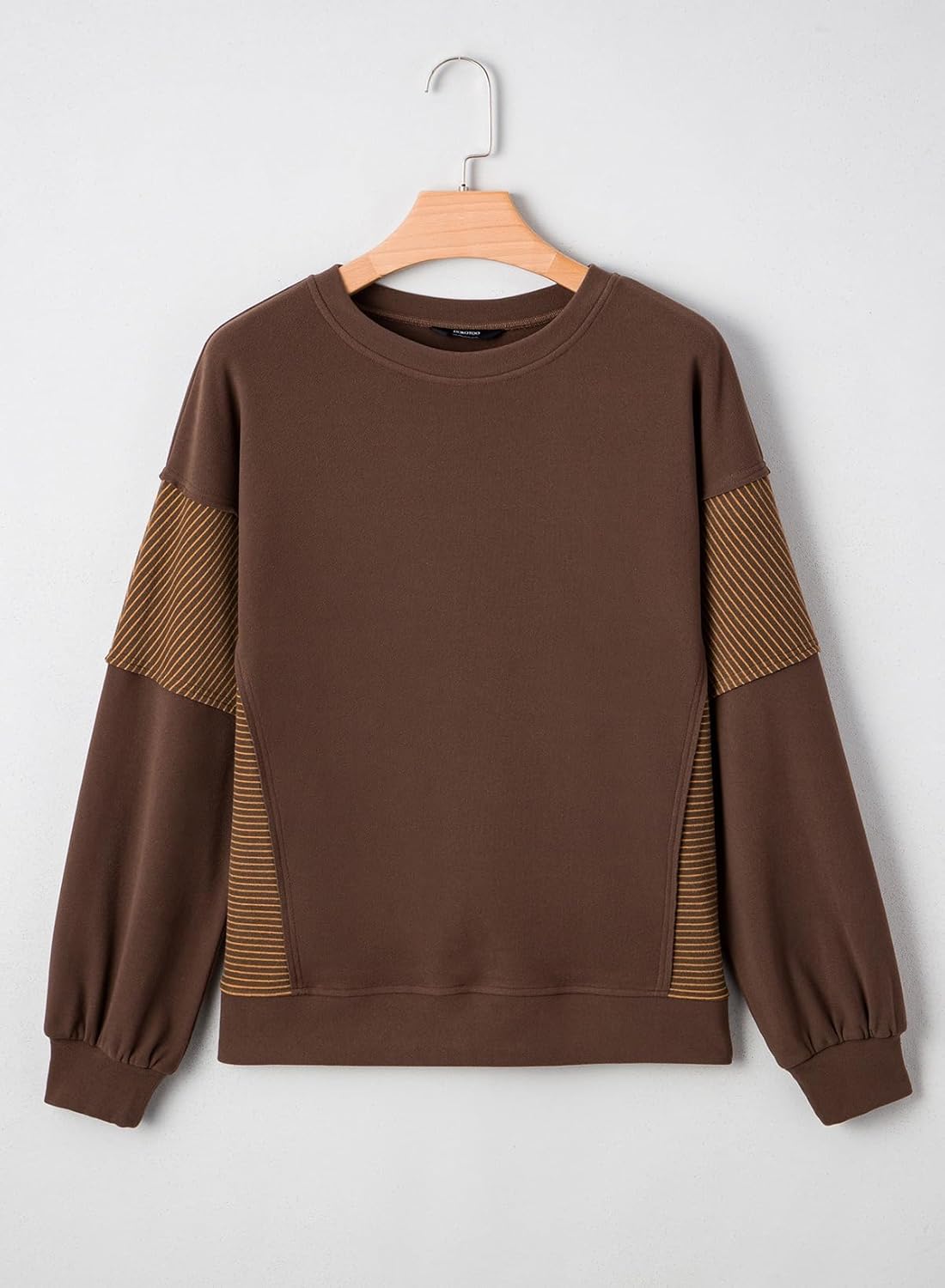 Dokotoo Oversized Crewneck Sweatshirt for Women Long Sleeve Soft Knit Tops Striped Contrast Tunic Shirts Fall Winter Clothes - Image 5