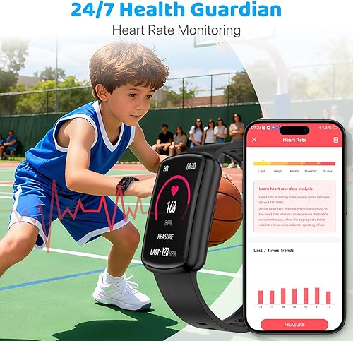 Miniatura 4 de Kids Fitness Tracker Watch for Boys Girls Ages 5-15, Full Touch 1.47" Screen, Activity Tracker, HeartRate and Sleep Monitor, IP68 Waterproof,