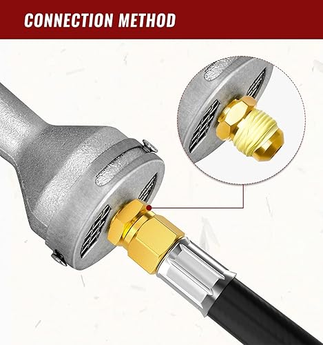 Vista 24 de Manguera reguladora de propano de alta presión de 15 pies con medidor, regulador de tanque de propano ajustable de 0 ~ 30 PSI, acero inoxidable