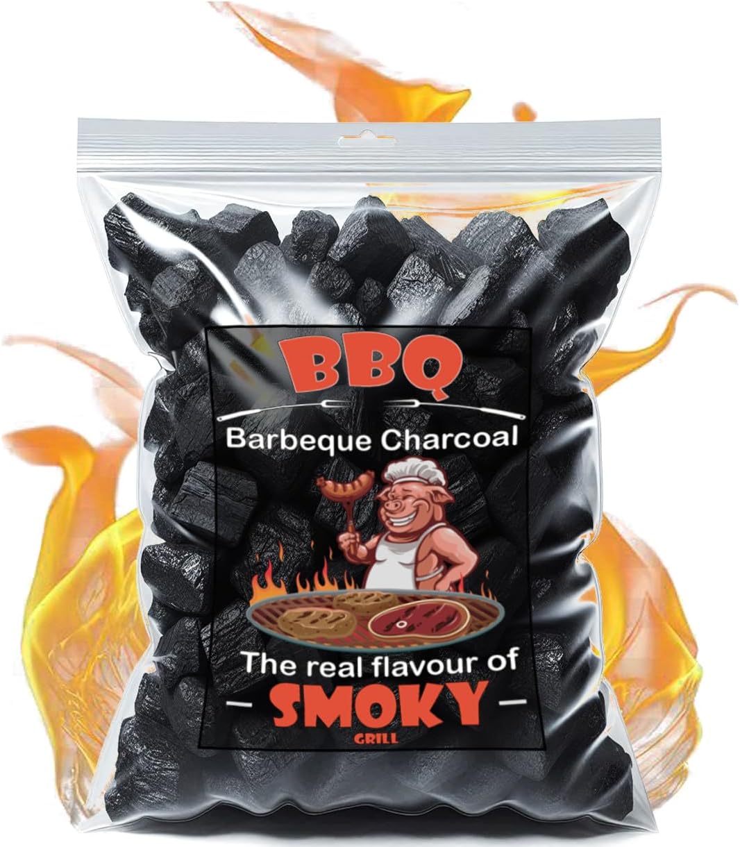 BBQ Wood Coal for Barbecue Grilling & Natural Dehumidifier, Charcoal for Barbeque Grill, Natural Coal for Cooking - Koyla for Cooking, Smoky Flavour Food - Eco-Friendly, No-Chemical - 10 KG