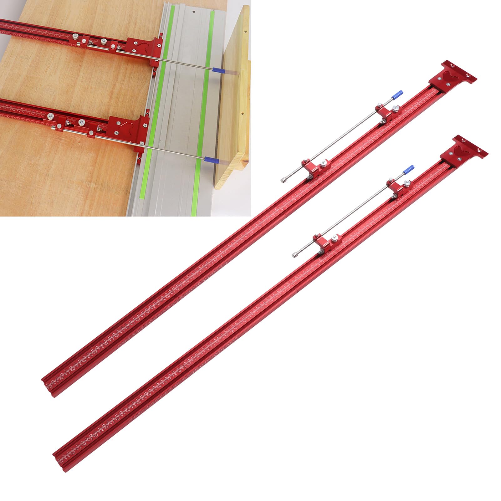 Rosvola Set Regolabile con di Guide Parallele in Lega di Alluminio Premium per la Lavorazione del Legno con Seghe Circolari 8 Pezzi