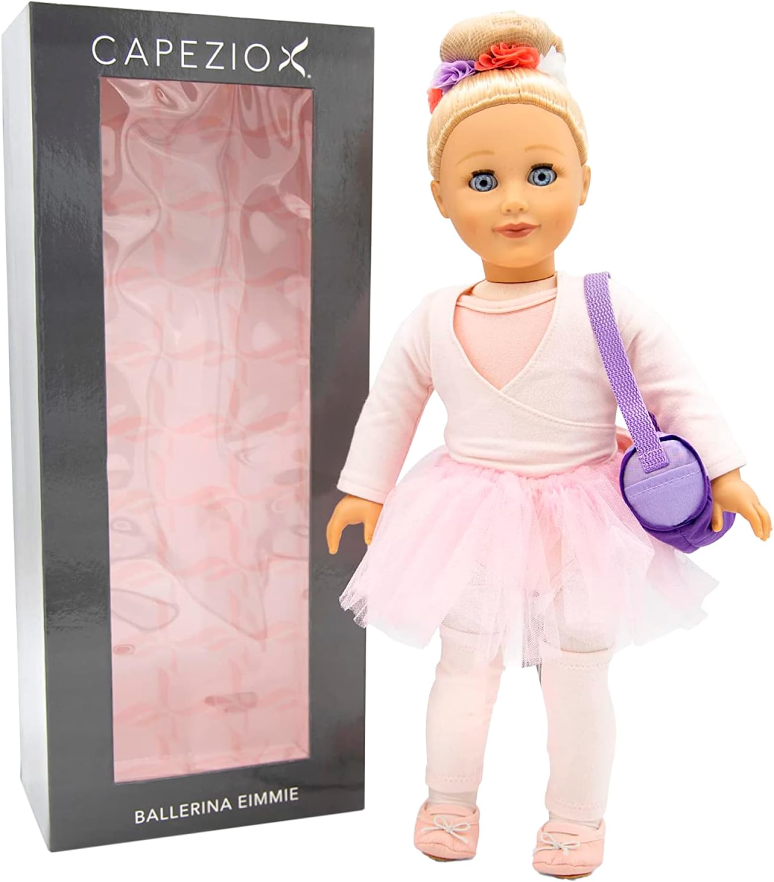 Playtime by Eimmie 18 Inch Ballerina Doll - Girl Dolls with Blonde Hair & Blue Eyes Set with Clothes - Pink Leotard & Tutu Outfit, Ballet Shoes & Dance Accessories - Girls & Toddler Play Toys - Eimmie