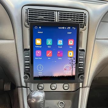 Double Din Car Radio for Ford Mustang 2001-2004 with Backup Camera 9.7 inch Touch Screen Radio for Ford Mustang 2001-2004 Head Unit with Wireless Carplay Bluetooth GPS Navigation Mirror Link 2+32G