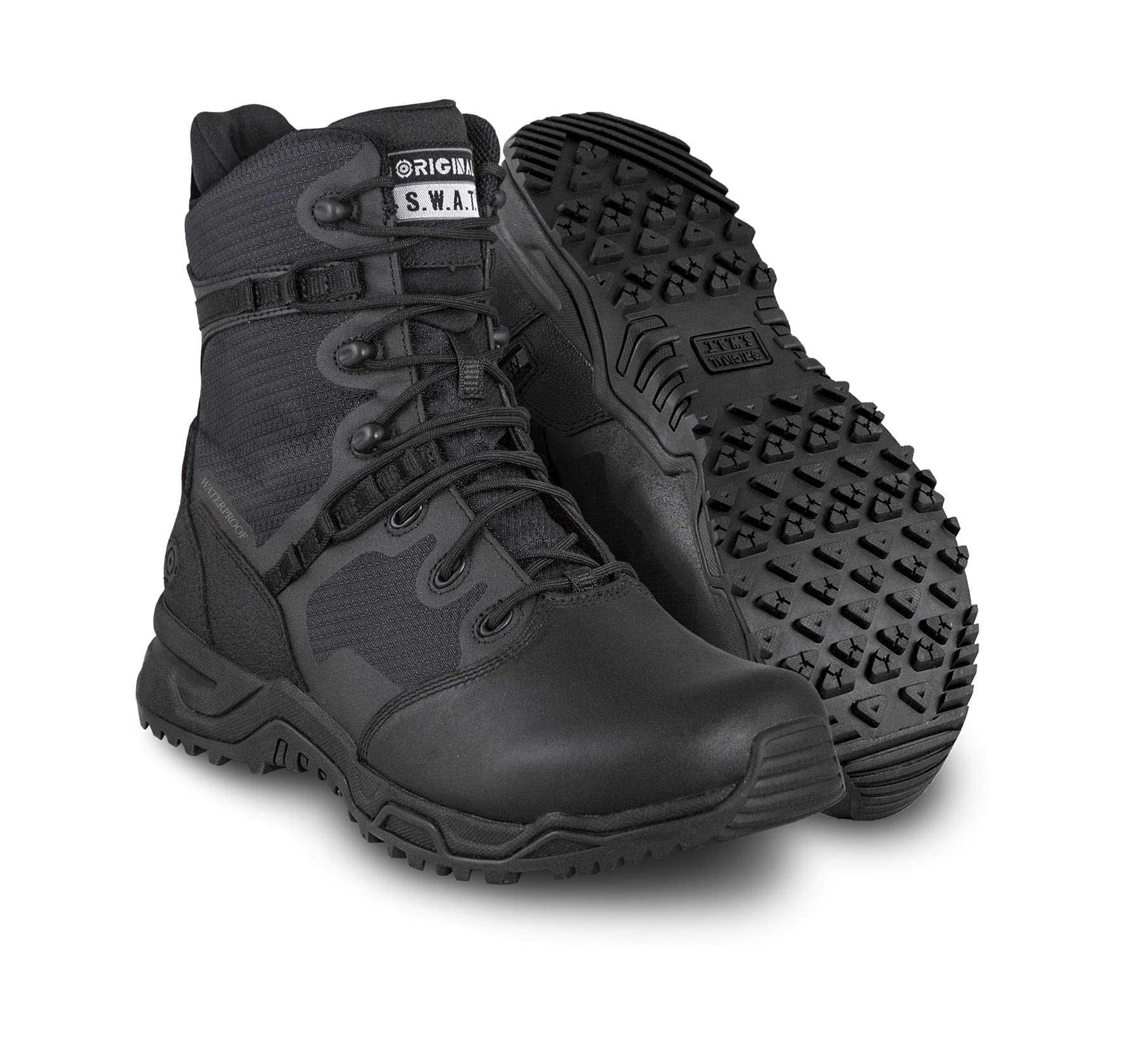 Original S.W.A.T. Alpha Fury 8" Side Zip Leather Toe Waterproof