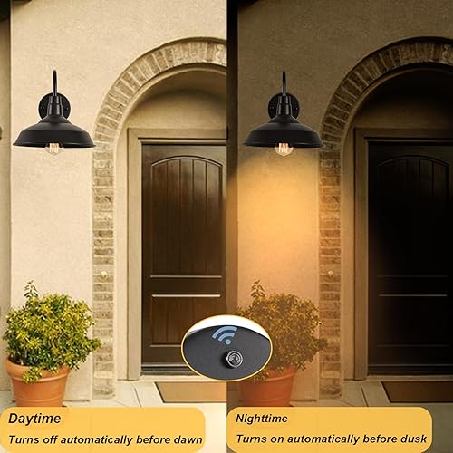Miniatura 4 de NICOLONOR Luces de granero de cuello de cisne para exteriores con sensor de atardecer a amanecer, lámpara exterior de granja de 10.6 pulgadas,