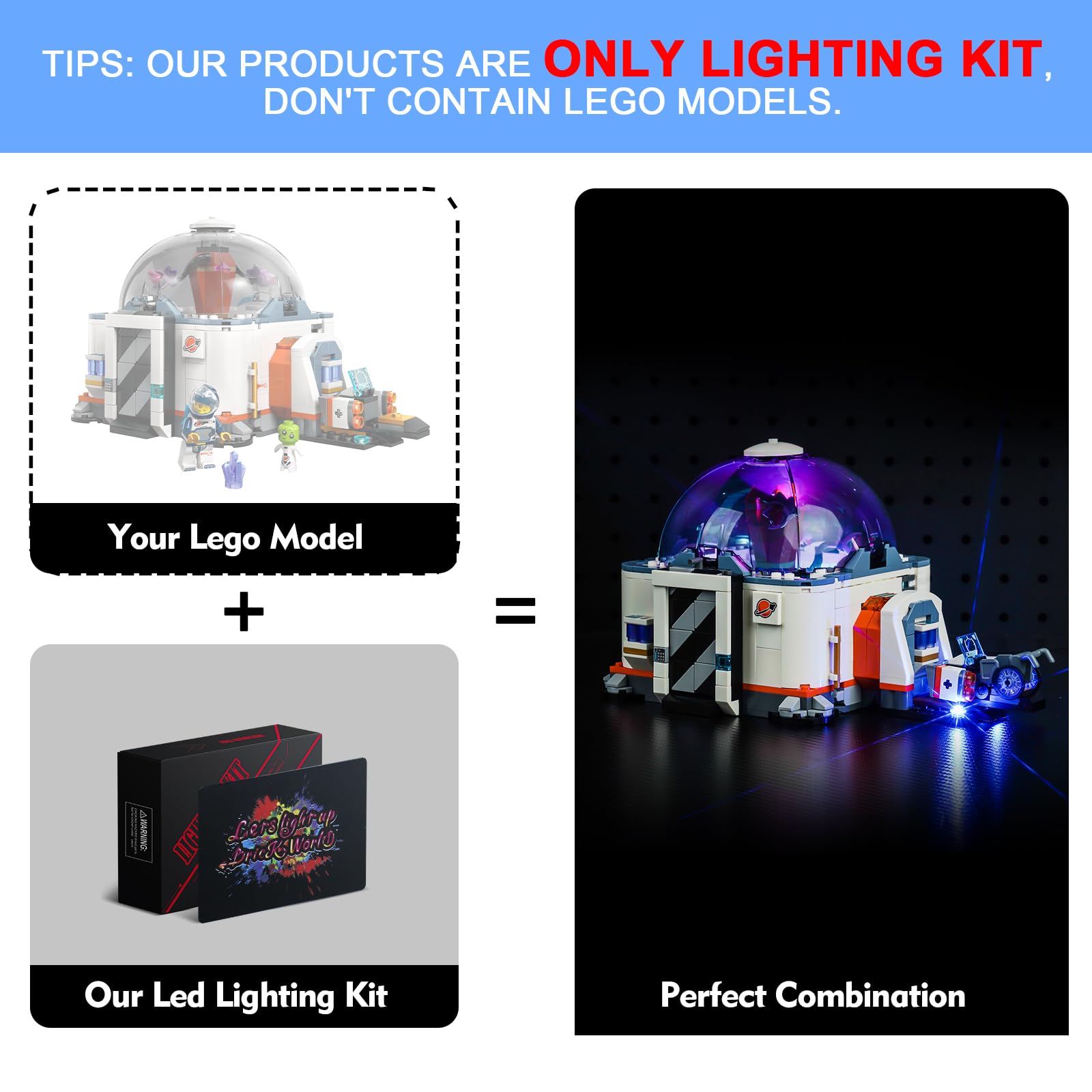 Light Kit for Lego City Space Science Lab 60439, Lighting Set for Lego 60439 City Space Science Lab Set, Not Include Models - Image 2