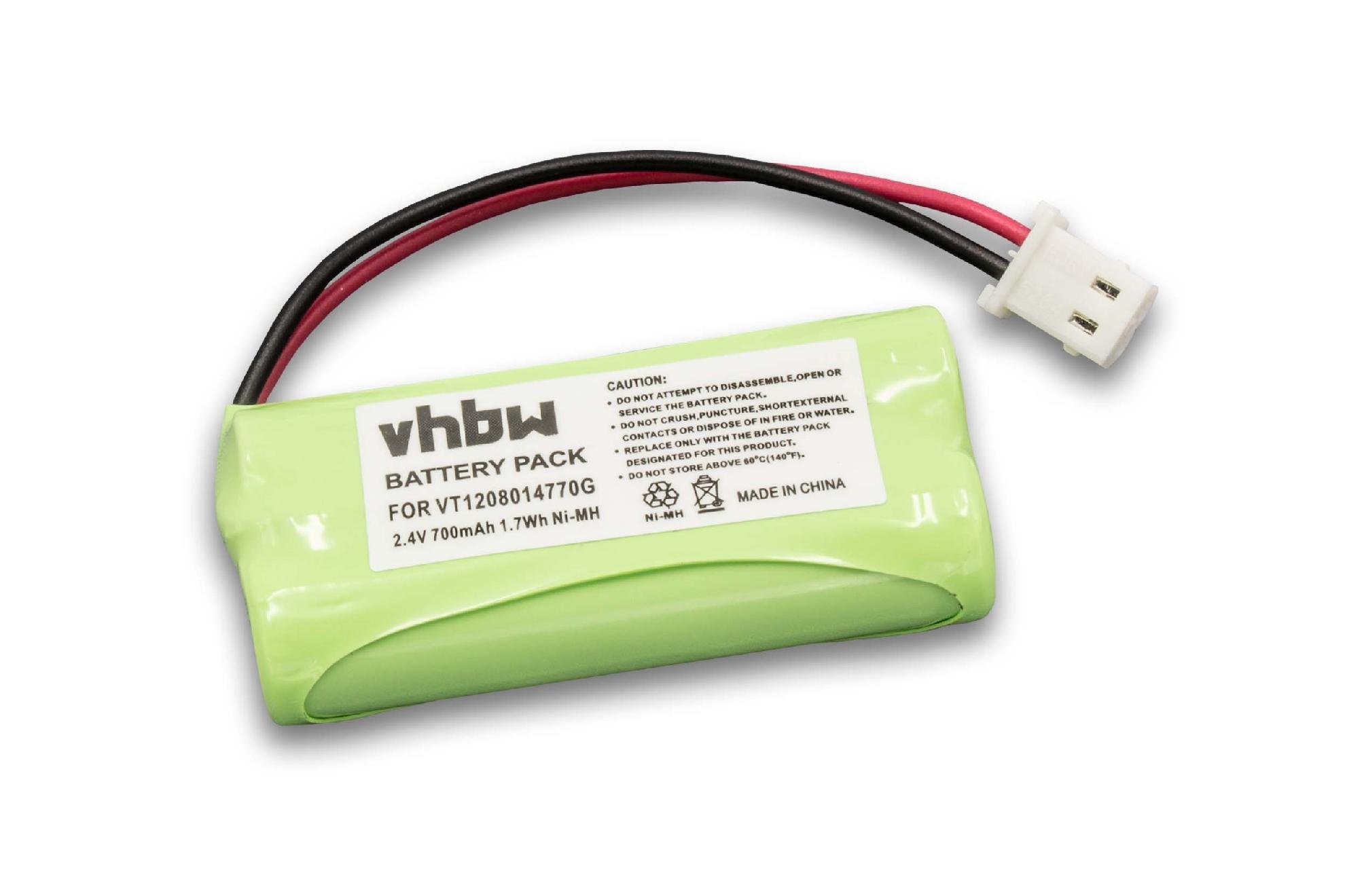 vhbw Batterie Compatible avec Motorola MNP28, MBP20, MBP161, MBP161TIMER Moniteur bébé, babyphone (700mAh, 2,4V, NiMH)