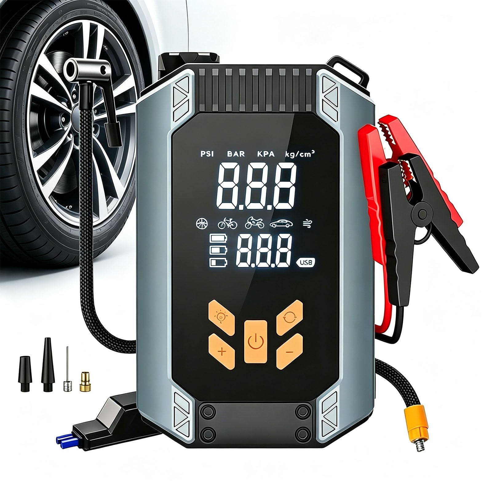 Compresor Aire Portatil Inflador Ruedas Coche 150PSI 1000A