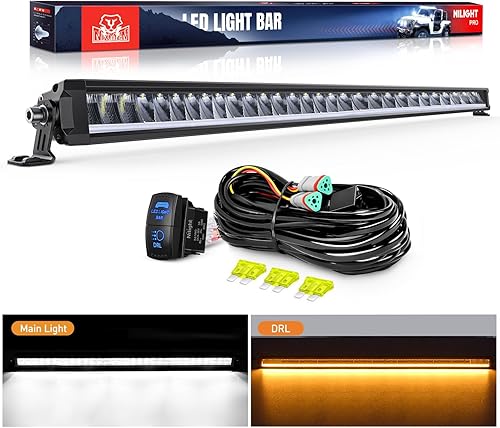 Miniatura 10 de Nilight Barra de luz LED de una sola fila de 403 pulgadas 165 W 17675 lúmenes combo de puntos de inundación antirreflejos DRL todoterreno barra de