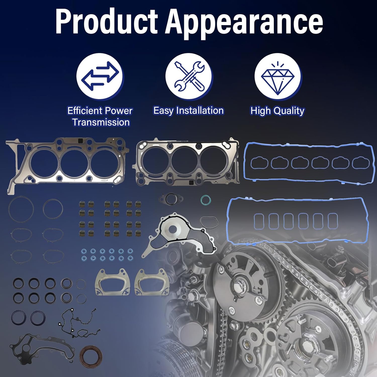 3.6 Head Gasket Set for Jeep Grand Cherokee 2016-2024/for Chrysler Pacifica 2017-2024/for Dodge Durango 2016-2022/for Ram 1500 2019-2022/for Wrangler/for Voyager 2020-2022 3.6L,for HGS1184,HS55401