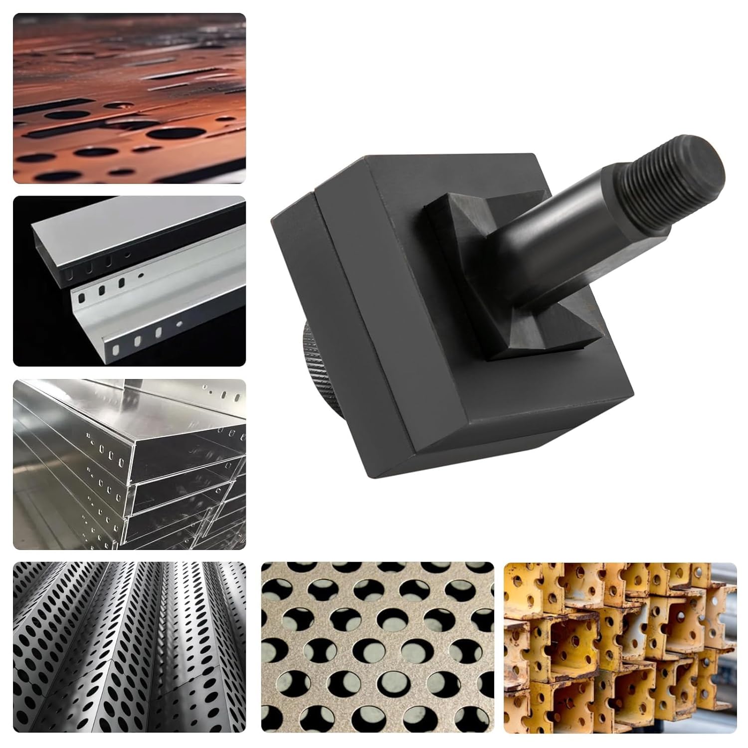Square Hydraulic Knockout Punch Die, 45mm x 45mm Hole Punch Dies for 1.5mm Steel, 3mm Iron