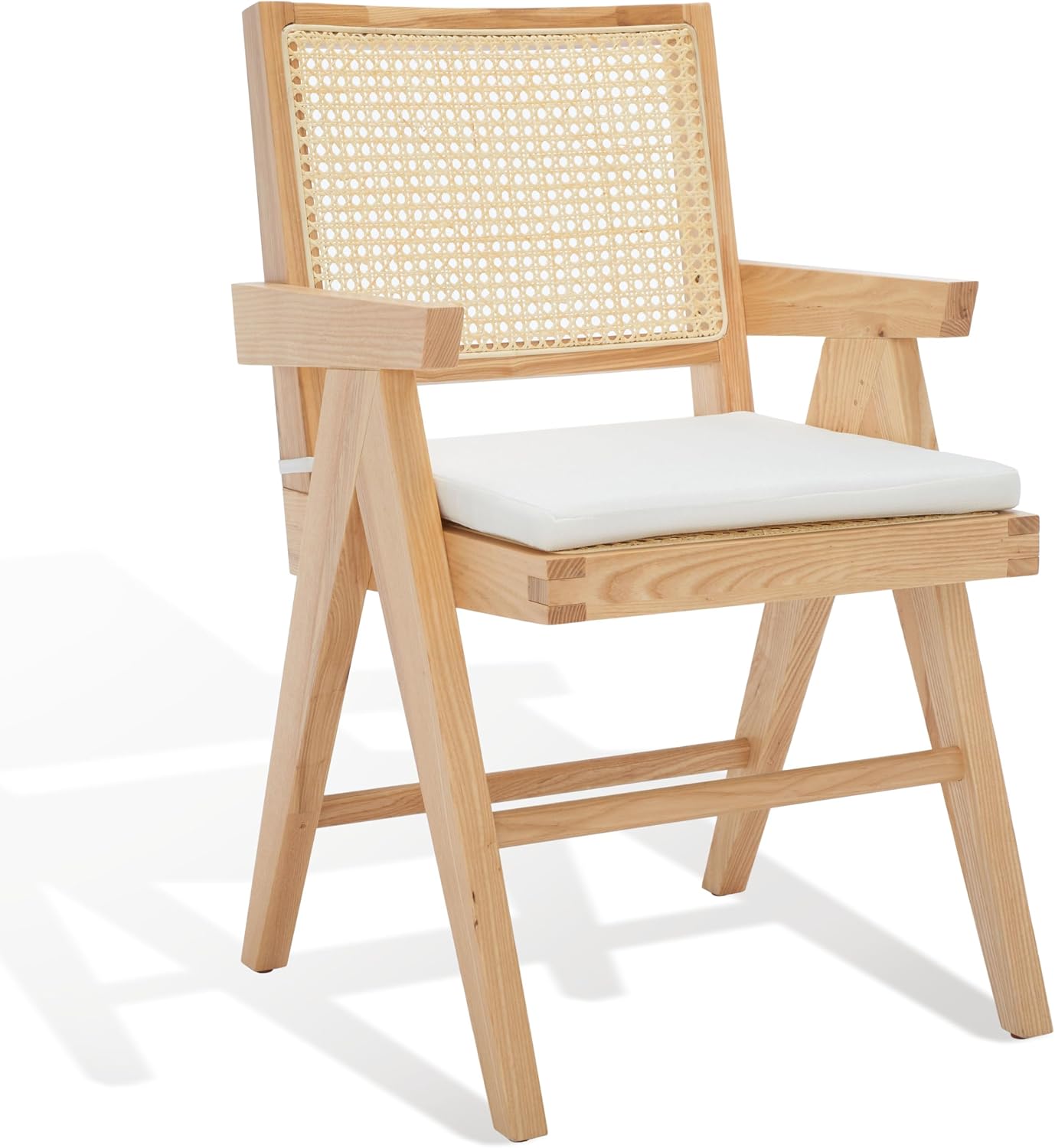 SAFAVIEH Couture Collection Colette Tropical Coastal Natural Solid Wood Rattan Armchair