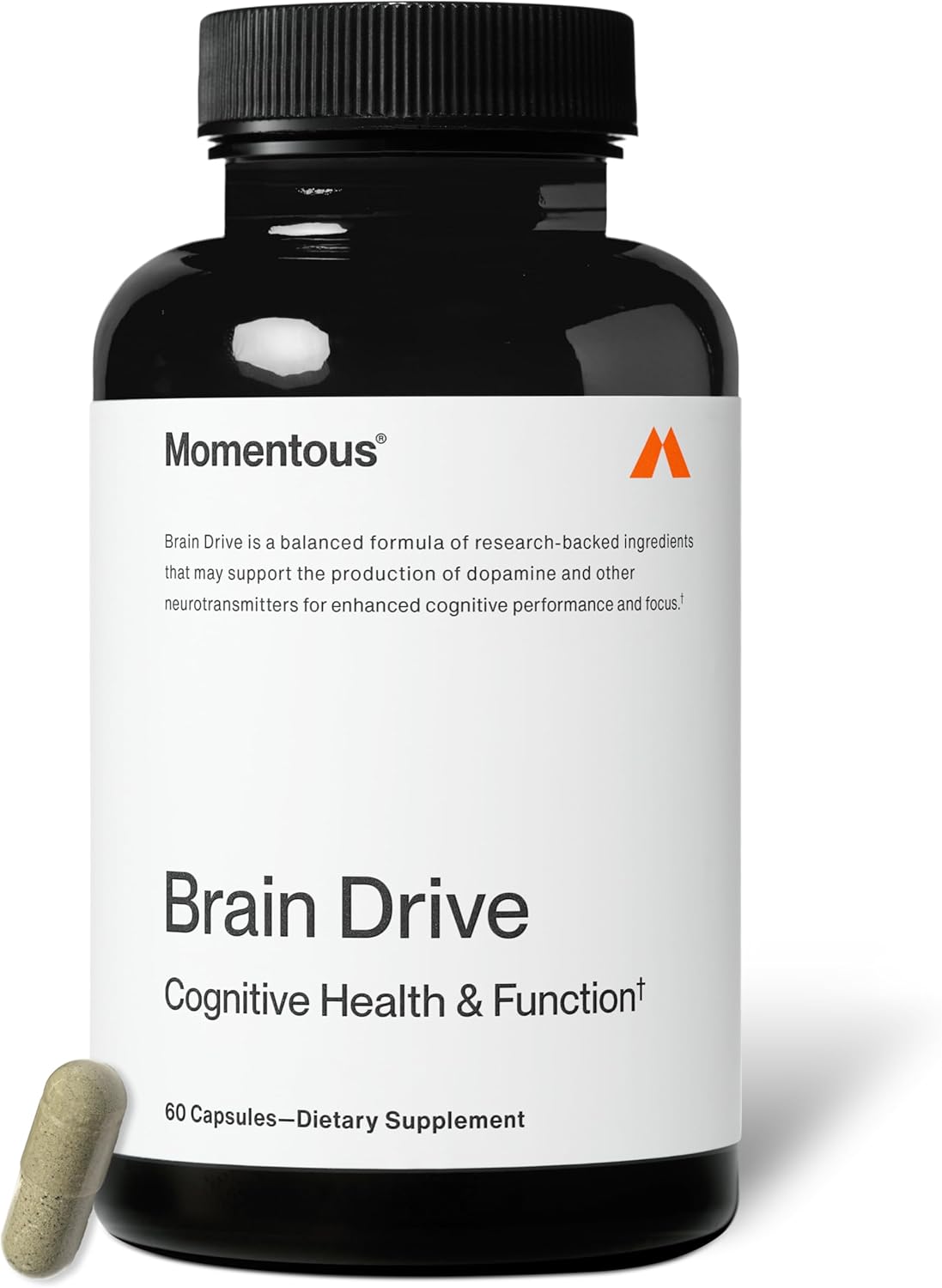 Momentous Brain Drive Nootropic Supplement - Brain Supplement for Memory & Focus Support - NSF Certified for Sport - GMO- & Gluten-Free - 30 Servings