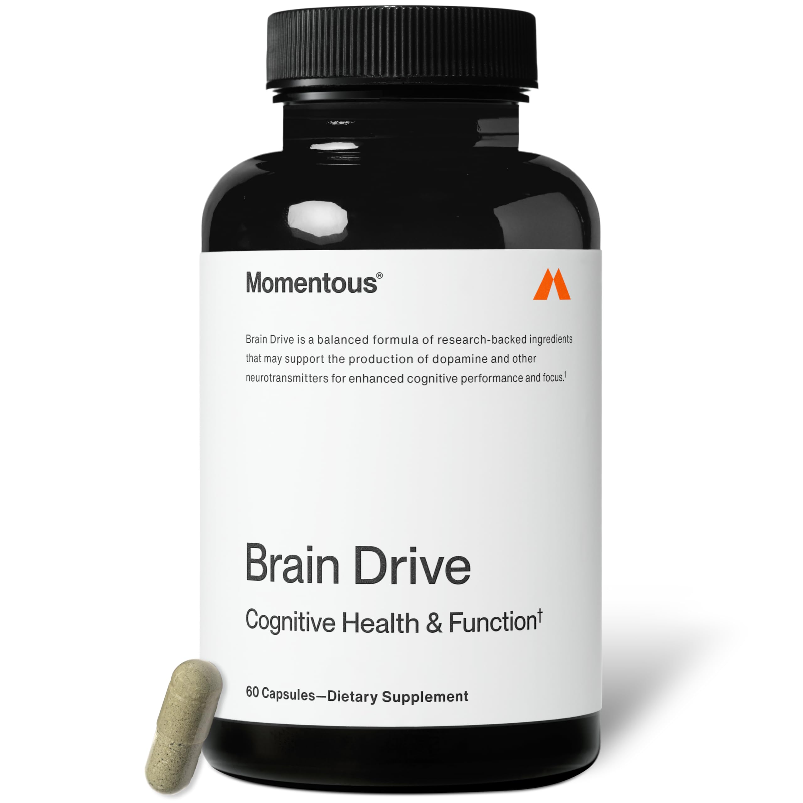 Brain Drive Nootropic Supplement, Non-GMO and Gluten Free, Memory and Focus (30 Servings/60 Capsules)