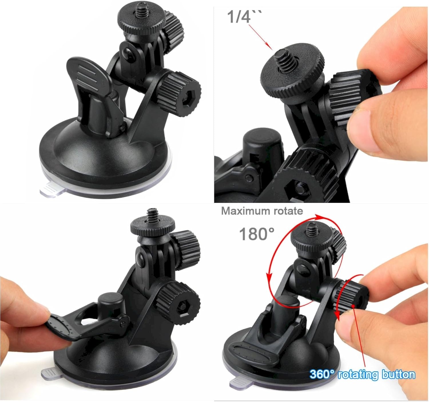 DaVoice Car Phone Mount - Cell Phone Holder for Car Windshield Compatible with iPhone X XS Max XR 8 Plus 7 Plus 6S Plus 6 Plus SE Samsung Galaxy S9, S8, S8 Plus, Note 8, S7, S6, S5, Google Pixel XL