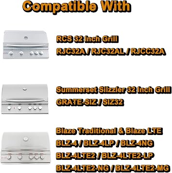 RJC008P RJC32A Grates Grill Replacement Parts for RCS Grill Parts 32 Premier RJC32AL Cooking Grid Blaze 4 Burner BLZ-4LTE2-NG BLZ-4LTE2-LP BLZ-4LTE2MG-LP BLZ-32-034 Summerset Sizzler Grill Grates