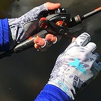 Vista 8 de KastKing Sol Armis - Guantes de protección solar UPF50+, guantes de pesca, protección UV, protección solar para exteriores, kayak, remar A: Silver