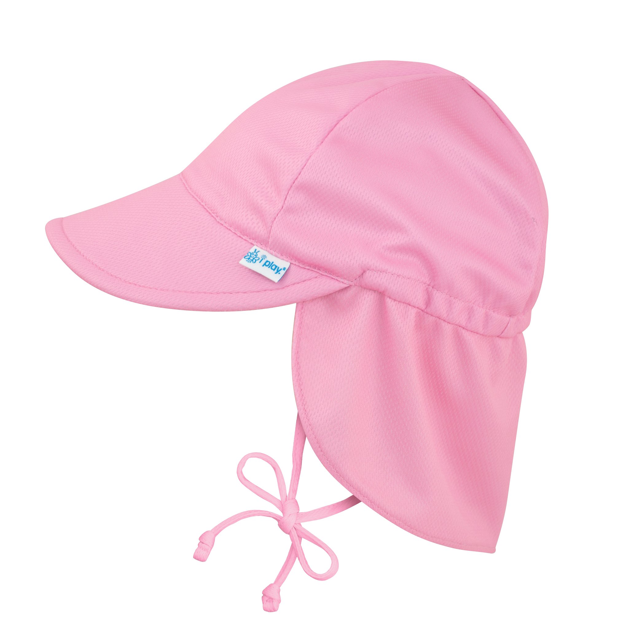I Playby Green Sprouts Baby & Toddler Flap Sun Protection Hat, All-Day UPF 50+ Sun Protection for Head, Neck & Eyes, Light Pink, 9-18 Months