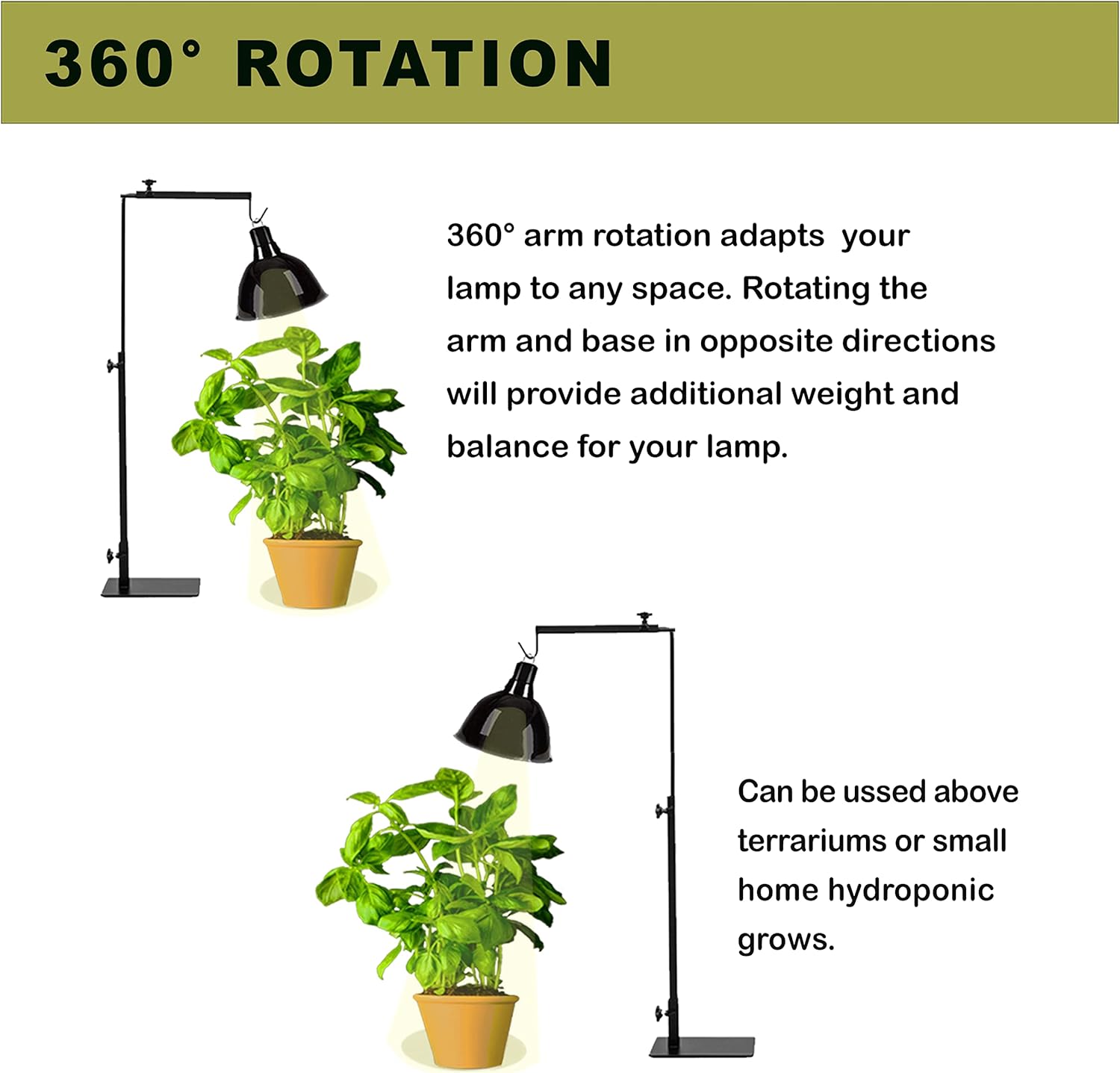 Stoney Kiko Adjustable Reptile Lamp Stand - Heavy Duty Iron Support Holder Bracket Used for Amphibians and Reptiles - Complete with 2 Piece Reptile Feeding Tongs : Pet Supplies