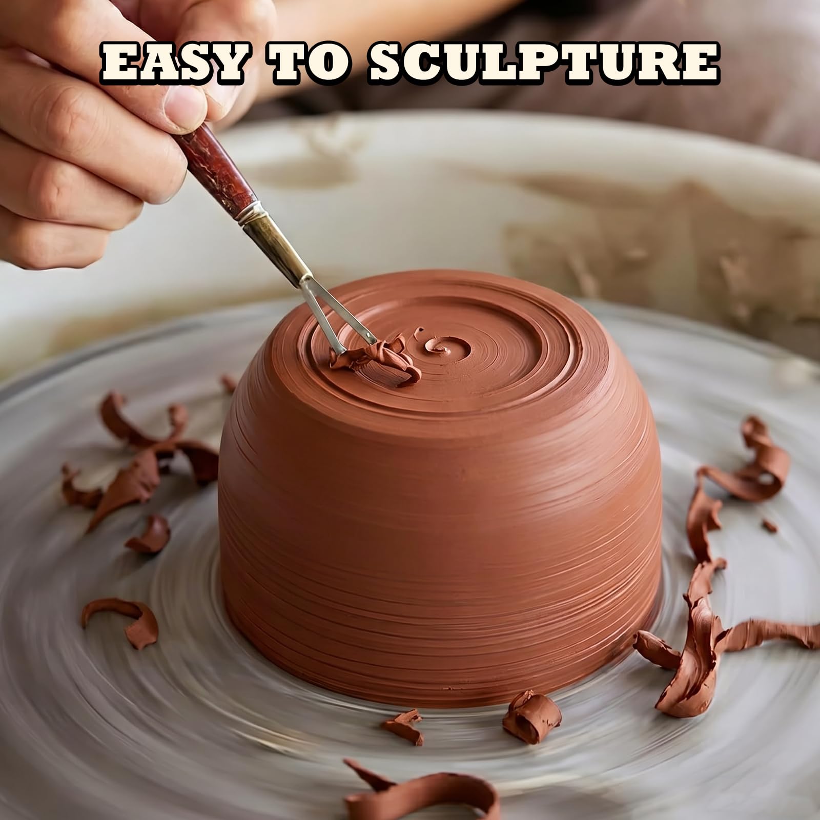 Argile sèche à l'air libre de qualité supérieure – Argile à modeler naturelle de 1,5 kg pour sculpter, débutants et avancés | Matériau de sculpture, fournitures d'artisanat en vrac pour salles de