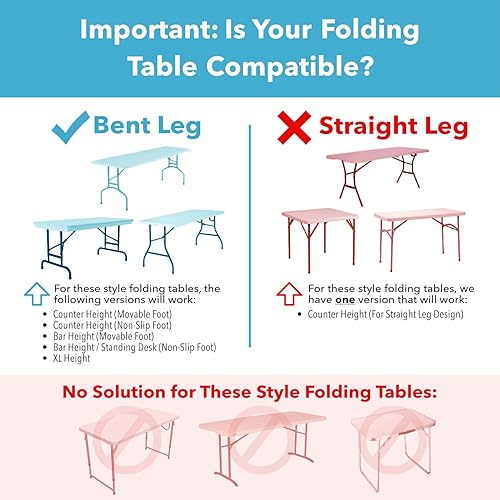 Miniatura 3 de Lift Your Table Elevadores de mesa plegables, fabricados en los Estados Unidos, extensiones de mesa plegables de patas dobladas fáciles de usar,