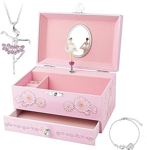 Ronda Rich joyero cajita musical en forma de corazón diseño de color blanco melodía Beautiful Dreamer