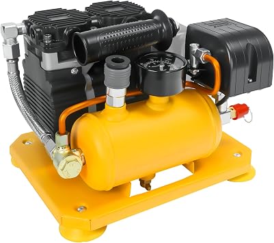Cordless Air Compressor for Dewalt 20V Li-ion battery, 0.26 Gallon Portable Air Compressor, Oil-Free,78dB Ultra Quiet Portable Compressor for Woodwork Nailing, Garage, Car, Pneumatic ToolNo Battery
