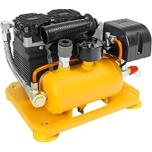 Cordless Air Compressor for Dewalt 20V Li-ion battery, 0.26 Gallon Portable Air Compressor, Oil-Free,78dB Ultra Quiet Portable Compressor for Woodwork Nailing, Garage, Car, Pneumatic ToolNo Battery