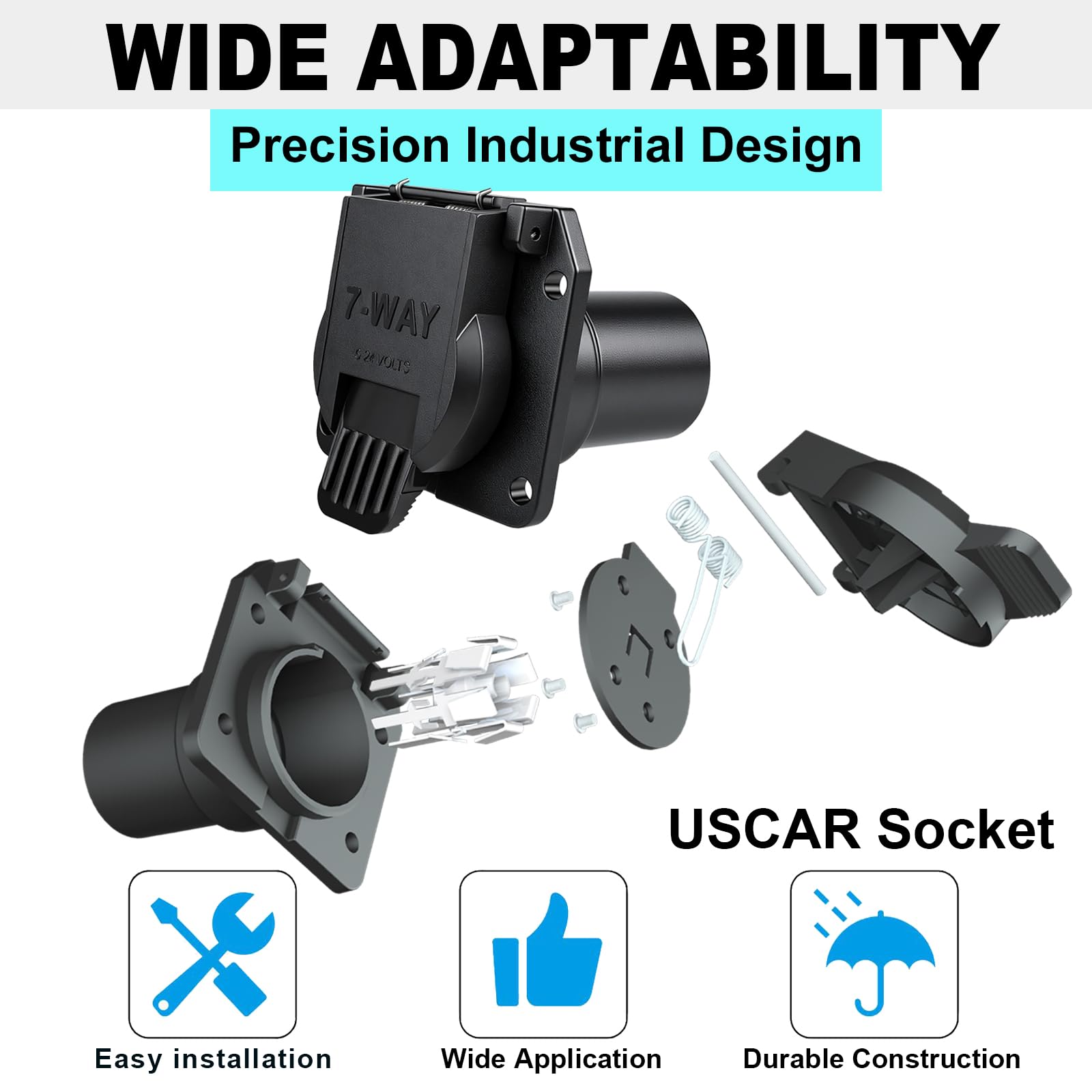 【ADRER】7way cote Amazon.com: CXTM 7 Pin Trailer Connector Socket Vehicle-Side